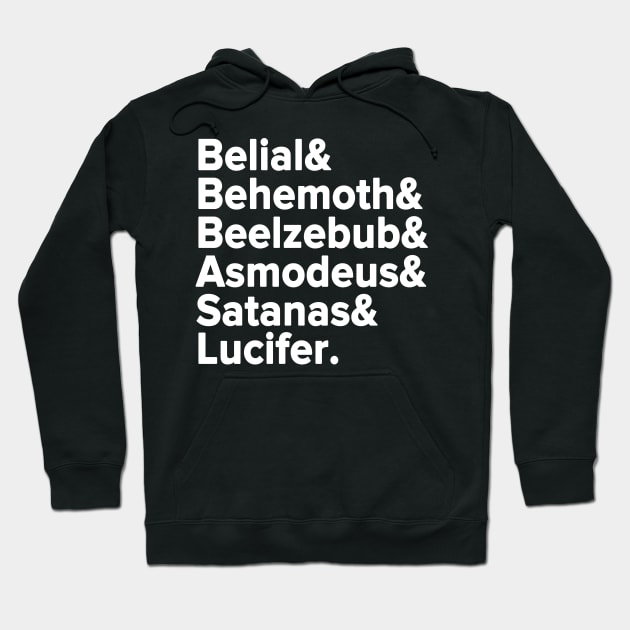 Ghost - Belial Behemoth Beelzebub Asmodeus Satanas Lucifer, Hoodie by TheZeroCorp